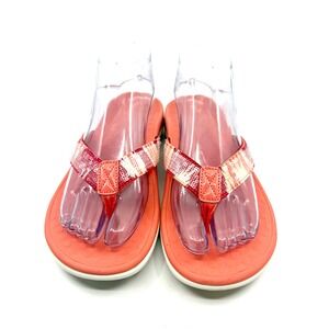 Vionic Tide Sequined Thong Sandals Coral Size 8 Comfort Walking Beach Casual‎